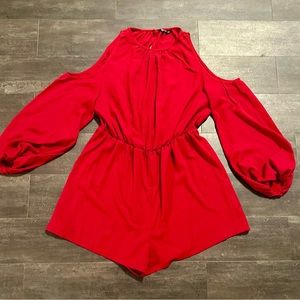 Red Cold Shoulder Romper - SHEIN Curve - NWOT